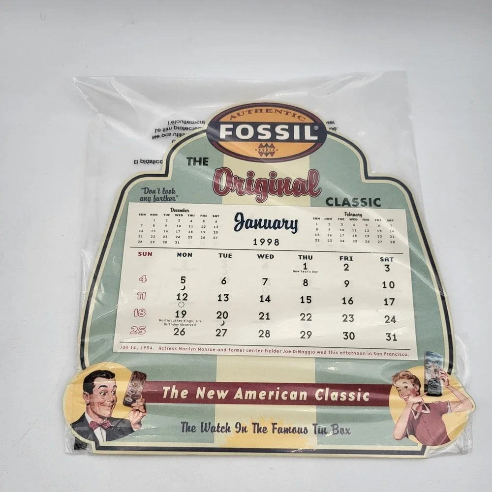 Authentic Fossil 1998 Calendar Original Classic